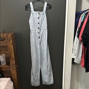 Japna Gray Button-Front Jumpsuit